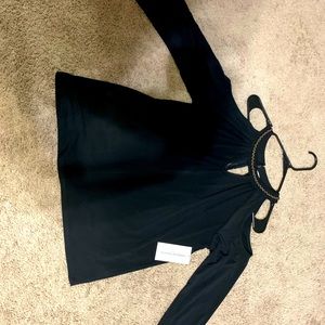 Tempted Hearts black Keyhole Cold shoulder Blouse